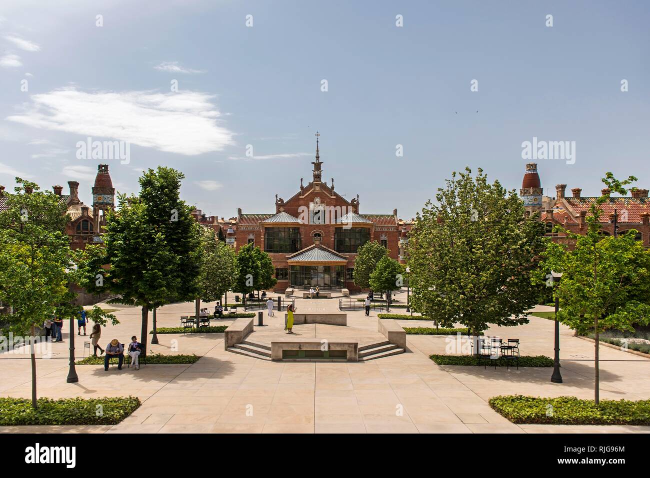 Historische Krankenhaus des Hospital de la Santa Creu i Sant Pau, Barcelona, Katalonien, Spanien Stockfoto