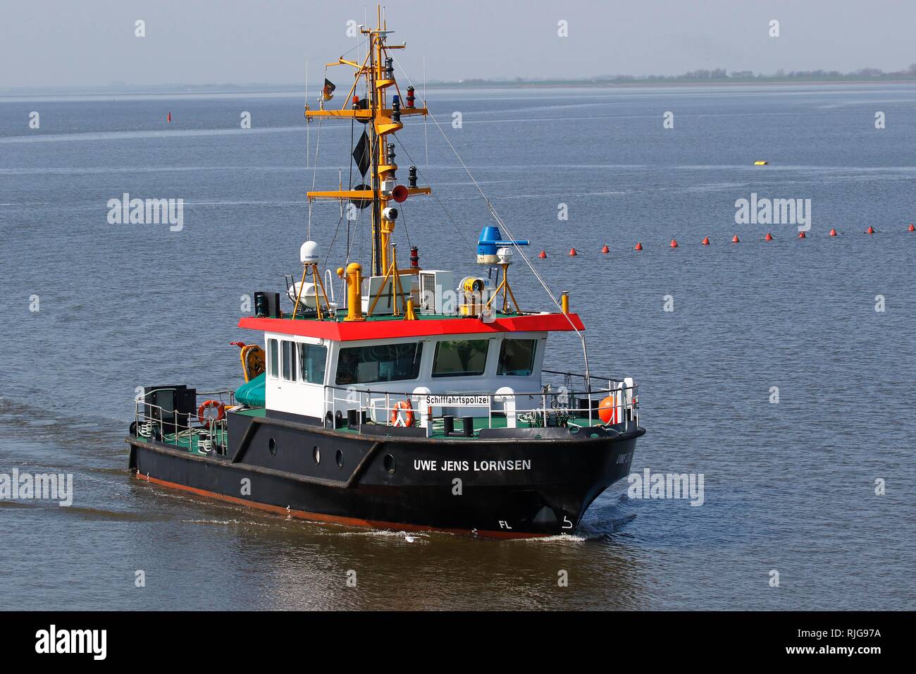 Umfrage Schiff, maritime Polizei Uwe Jens Lornsen, Nordseeküste, Schleswig-Holstein, Deutschland Stockfoto