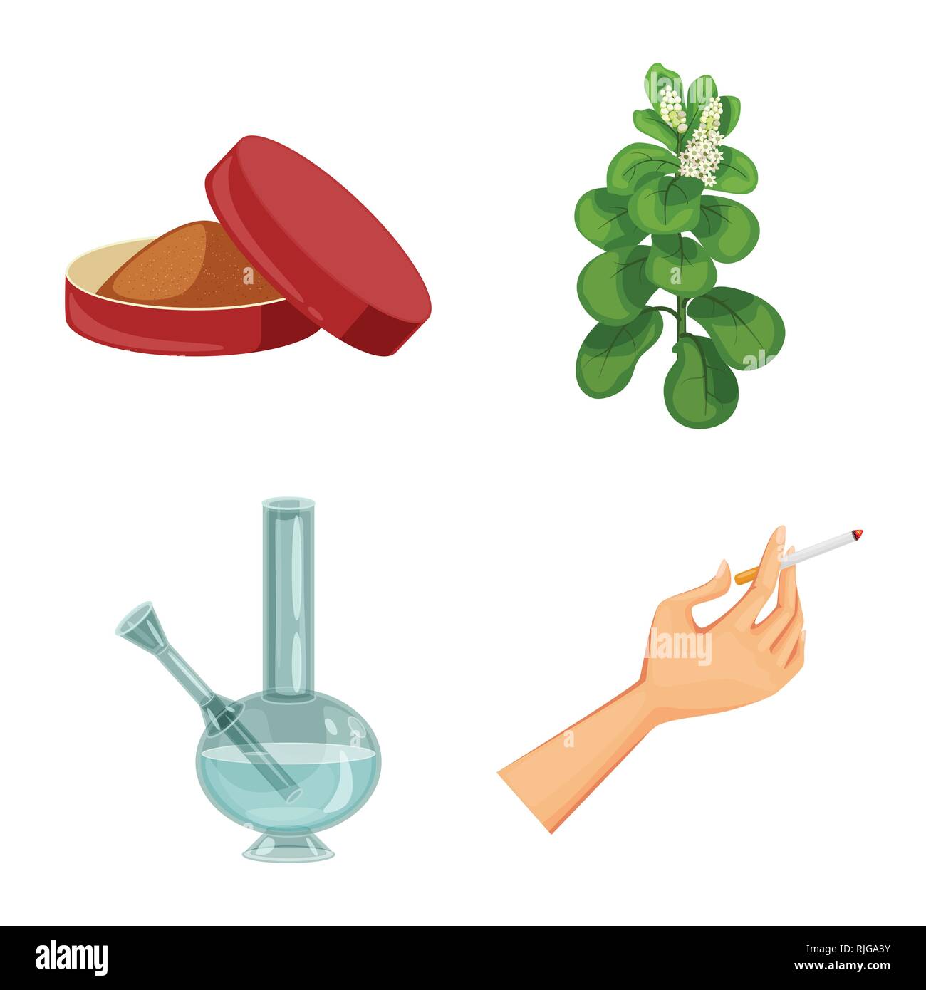 Schnupftabak, Blätter, Hookah, Hand, Lieferung, Blatt, Bong, arm, Box, Landwirtschaft, Halten, runde, botanische, Pause, Rauchen, Botanik, Rohr, schlecht, Behälter, Anlagen, Flasche, Feuer, Schaden, Risiko, Glas, Männer, Pulver, Natur, Zigaretten, Tabak, Gesundheit, Nikotin, Rauchen, Statistiken, verweigern, Stop, anti, Gewohnheit, Set, Vector, Icon, Illustration, isoliert, Sammlung, Design, Element, Grafik, Zeichen, Cartoon, Farbe Vektor Vektoren, Stock Vektor