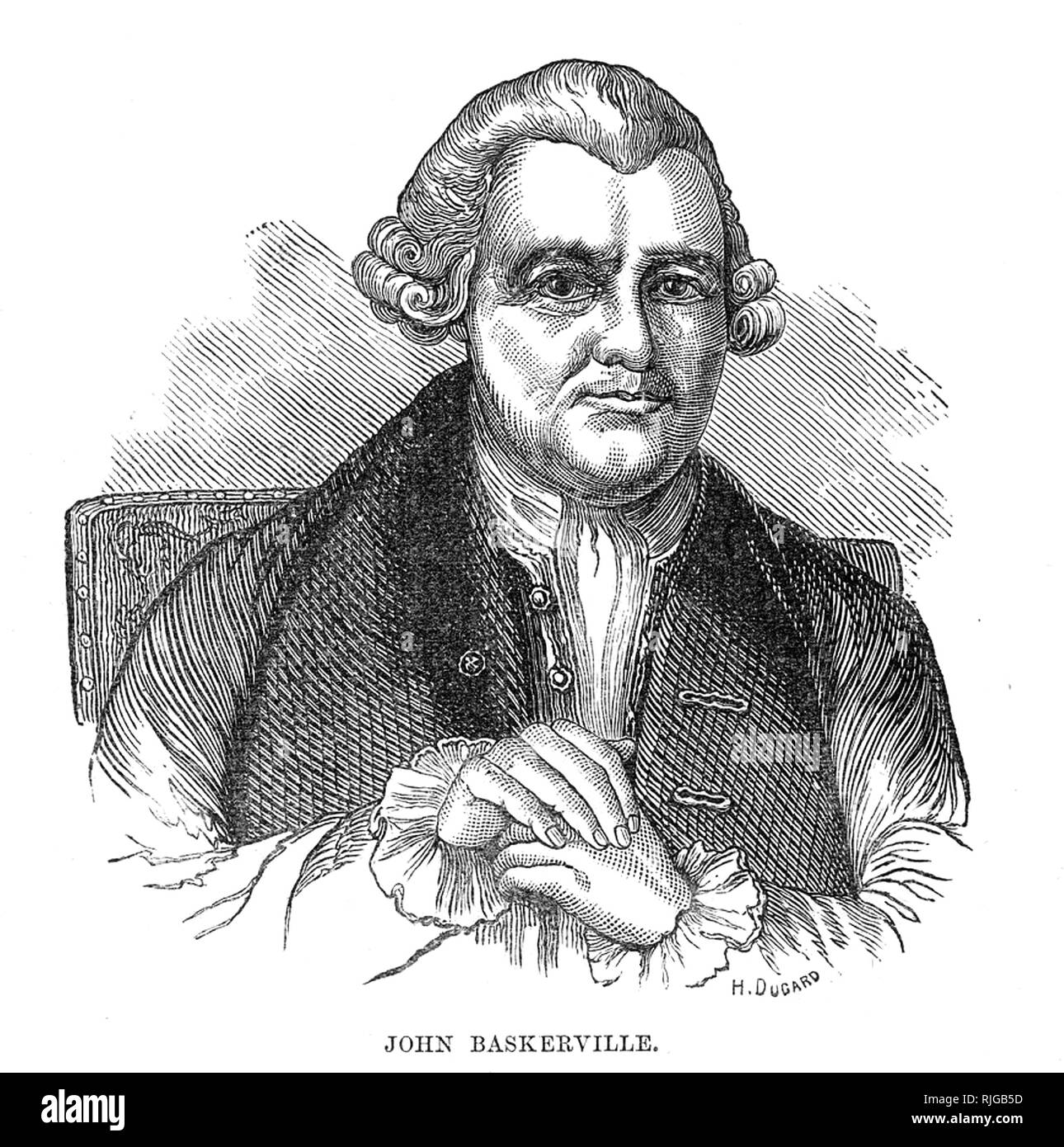 JOHN BASKERVILLE (1706-1775) englischer Geschäftsmann und Art Designer Stockfoto