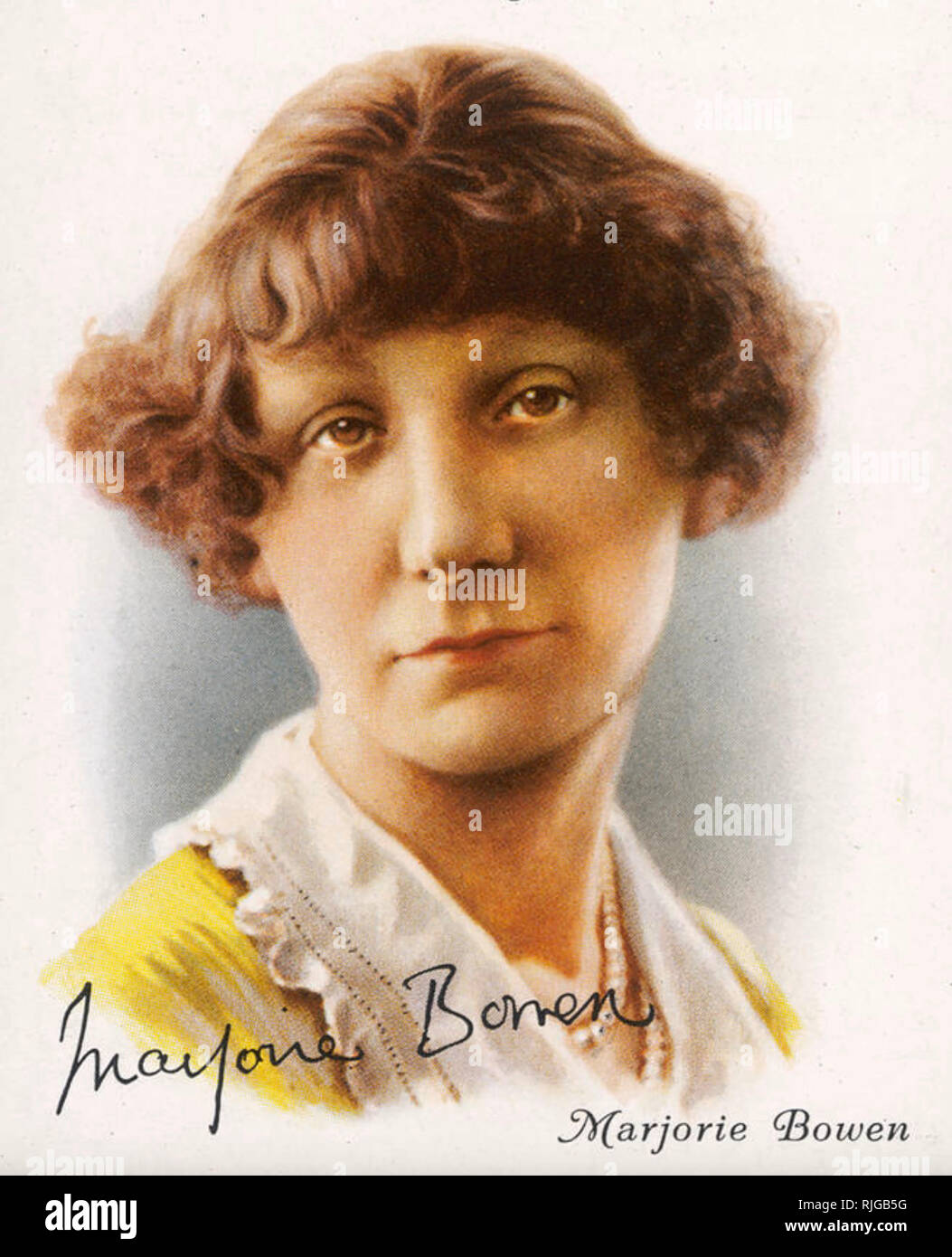 MARJORIE BOWEN (1885-1952), englischer Autor von Romanzen, Geschichte und Horror Geschichten auf eine Zigarette Card über 1925 Stockfoto