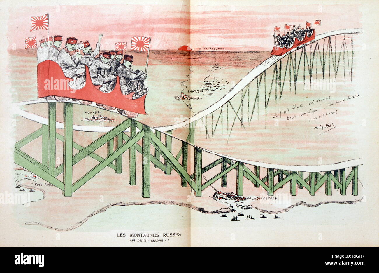 Französisch, anti-japanischen Abbildung während des Russisch-Japanischen Krieges 1905 Stockfoto
