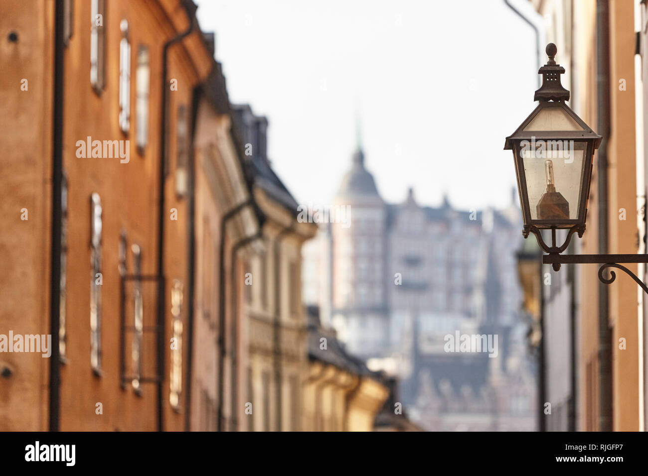 Eine Gasse in Gamla Stan, Stockholm, Schweden. Stockfoto