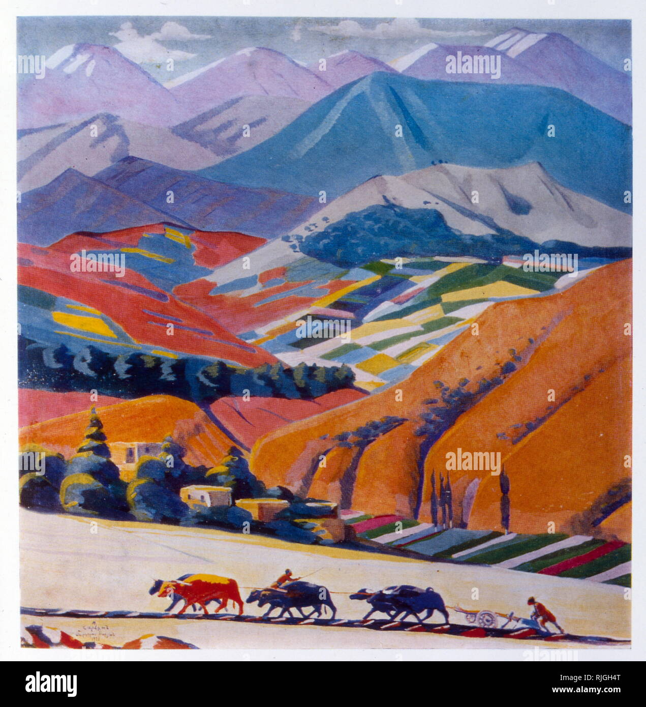 In den Bergen, 1923, von Martiros Saryan (1880-1972). Armenischen Maler, der Begründer der modernen Armenischen Nationalen Schule für Malerei. Stockfoto