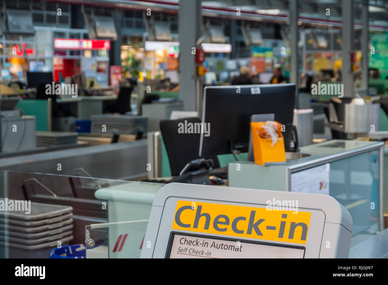 Self-service Check-in Stockfoto