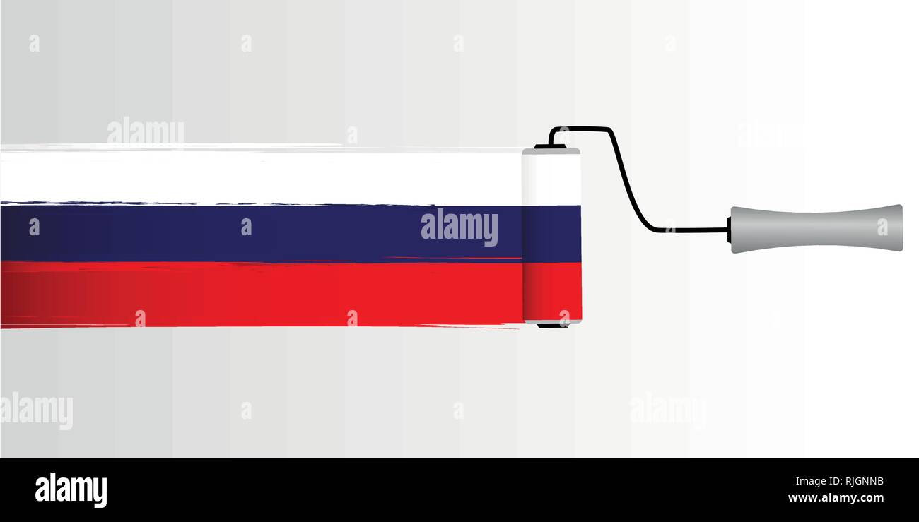 Malen mit den Farben der russischen Flagge Vector Illustration Stock Vektor