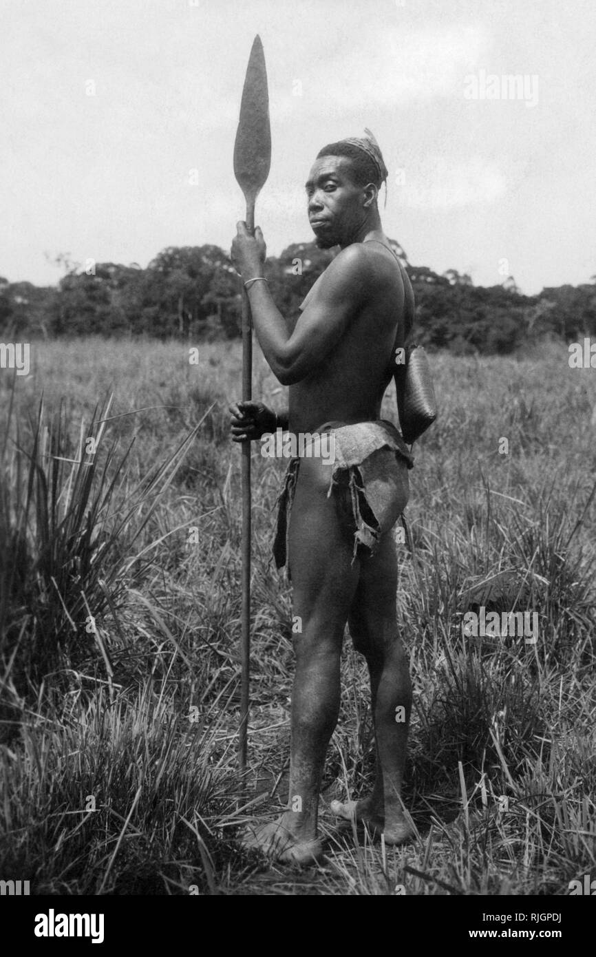 Afrika, Kongo Belgier, ein pygmäe Hunter, 1927-30 Stockfoto