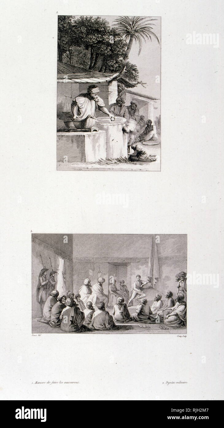 Zeichnungen von Ägypten, Baron von Dominique Vivant Denon (1747 - 1825); französische Künstler, Schriftsteller, Diplomat, Autor und Archäologen. Er wurde als der erste Direktor des Louvre von Napoleon ernannt nach der Ägyptischen Kampagne von 1798 - 1801 Stockfoto