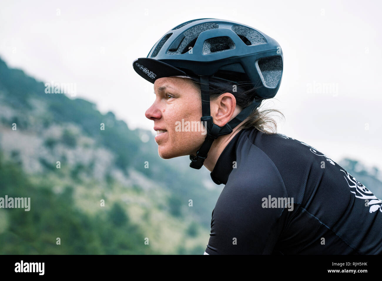 Frau, Radfahren Stockfoto