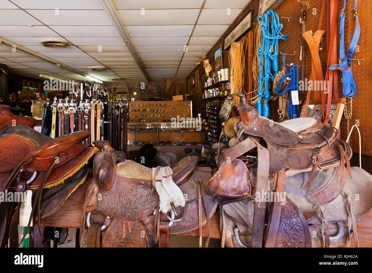 Sattel-Shop Stockfoto