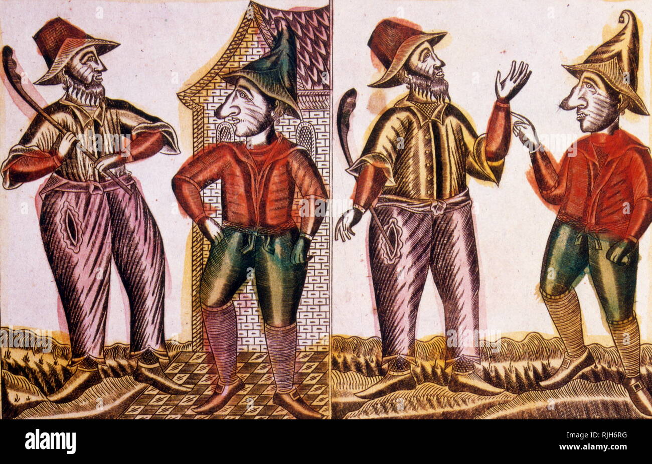 Traditionelle russische Holzschnitt zeigt die Geschichte von Herrn Frost. 1825 Stockfoto