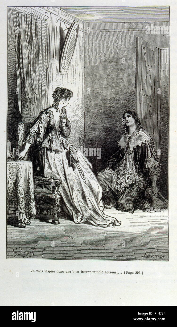 Illustration von Dore, 'Captain Fracasse" eine Figur aus der Commedia dell'Arte von Theophile Gautier Stockfoto