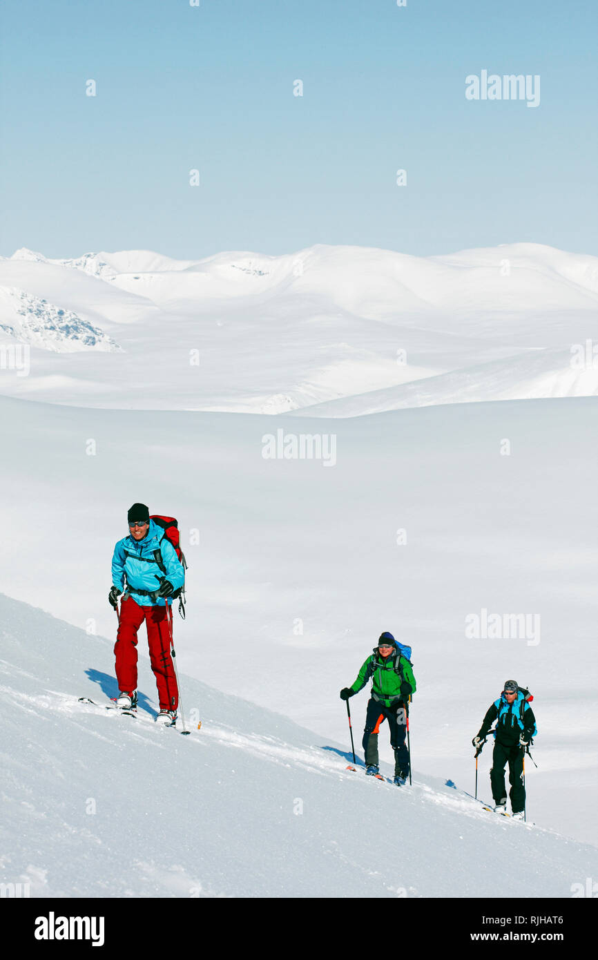 Menschen Skifahren Stockfoto