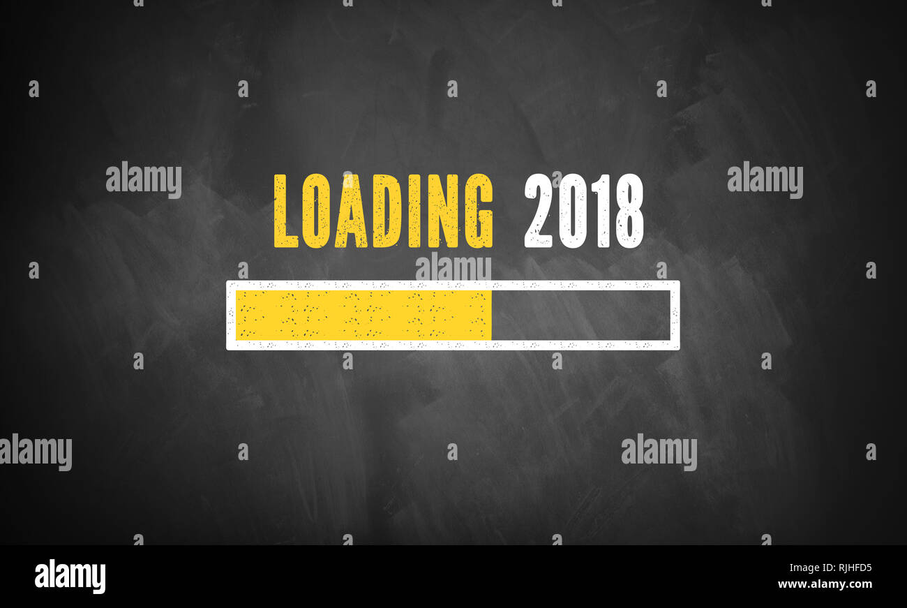 Statusleiste zeigt beim Laden von 2018 Stockfoto