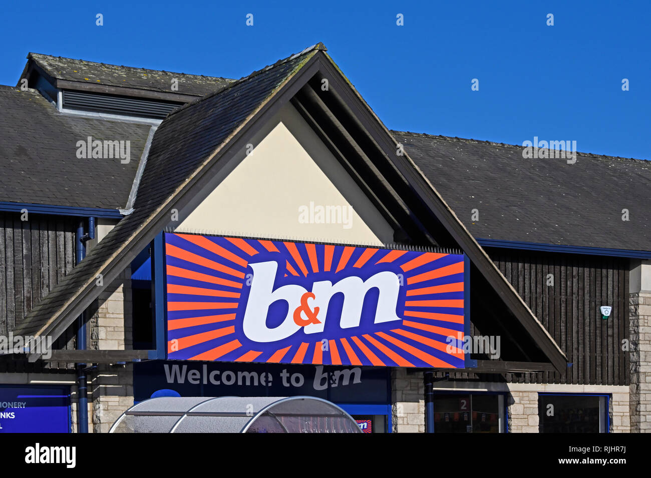 B&M Store. Die alte Showground, Kendal, Cumbria, England, Vereinigtes Königreich, Europa. Stockfoto