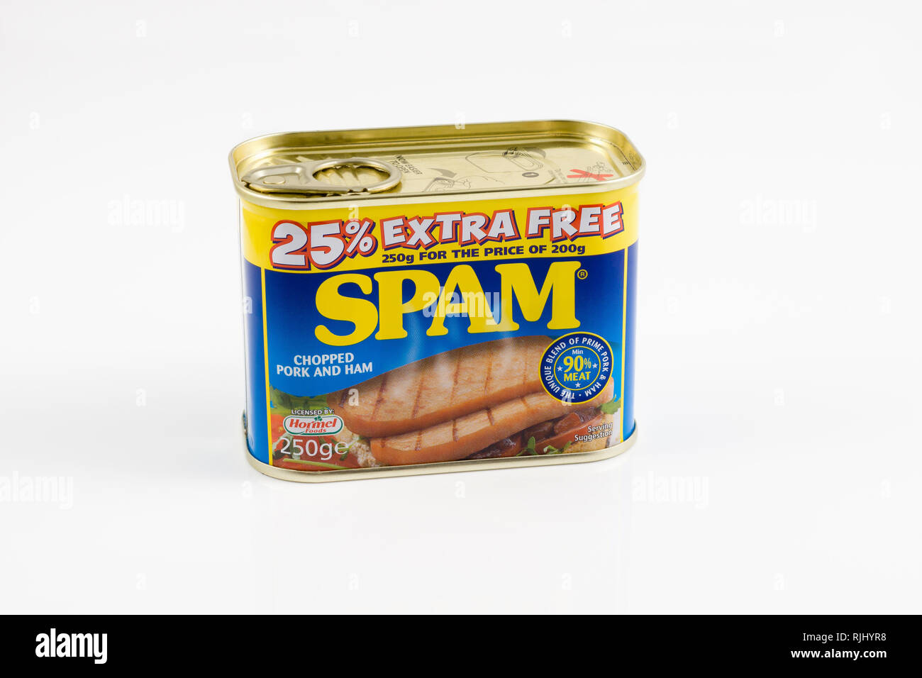 Spam eine Marke von Konserven vorgekocht gehackter Schweineschulter mit Schinken im Jahre 1937 von der Hormel Foods Corporation eingeführt. Stockfoto