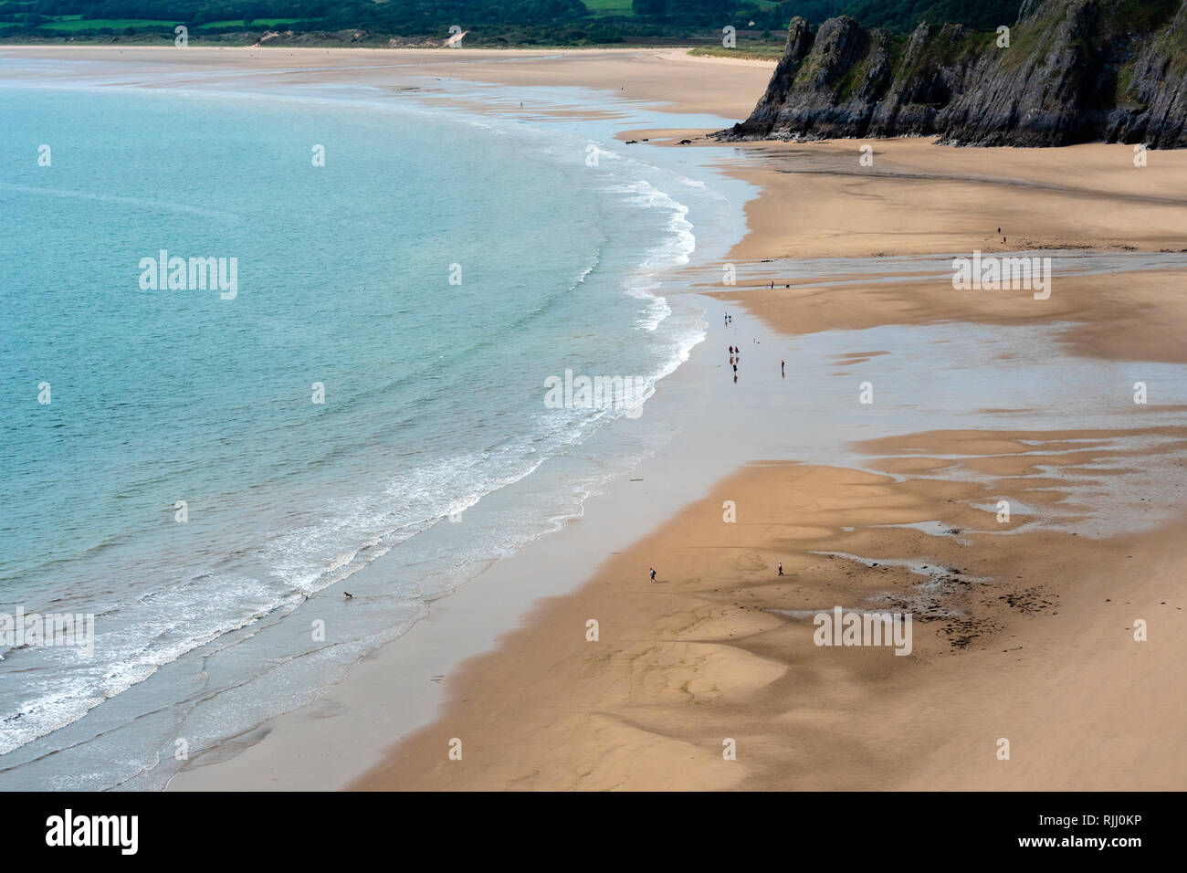 Drei Klippen Bucht Gower Swansea Wales Stockfoto
