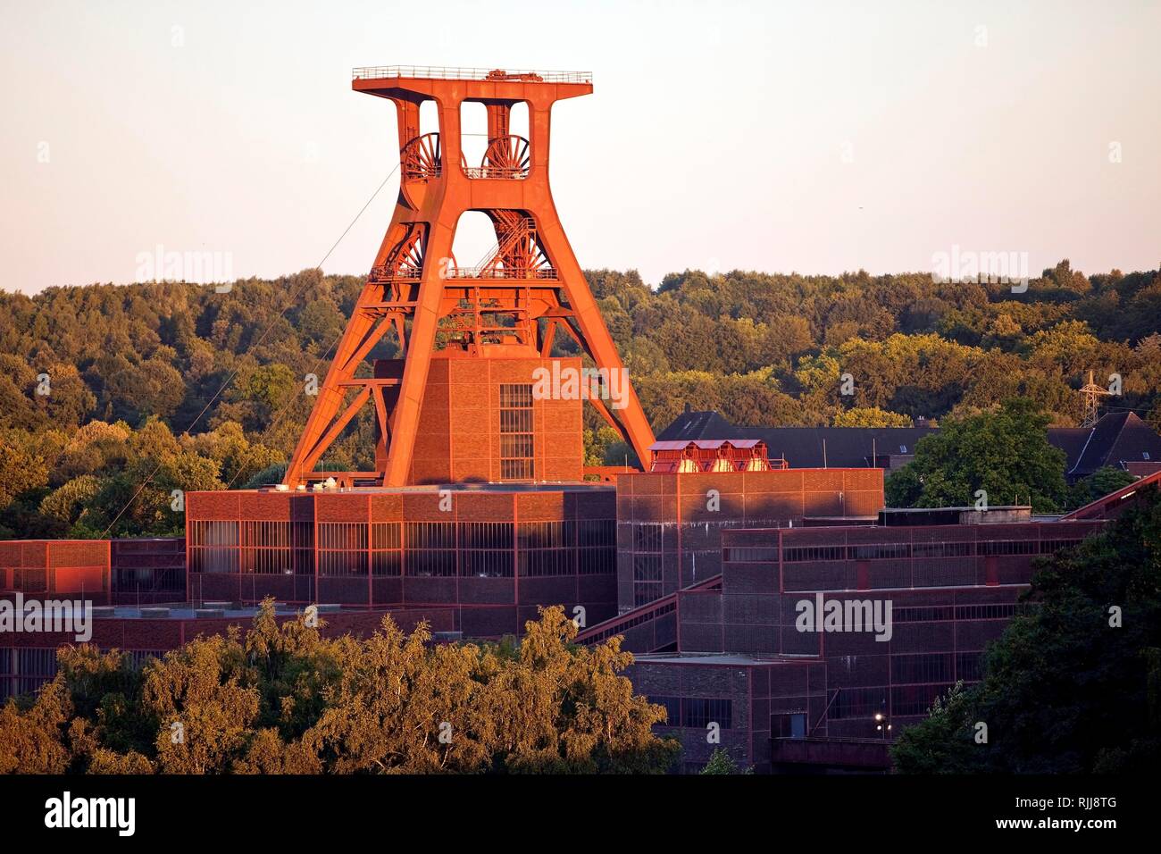 Zeche Zollverein mit dem Förderturm von Schacht XII, Essen, Ruhrgebiet, Nordrhein-Westfalen, Deutschland Stockfoto