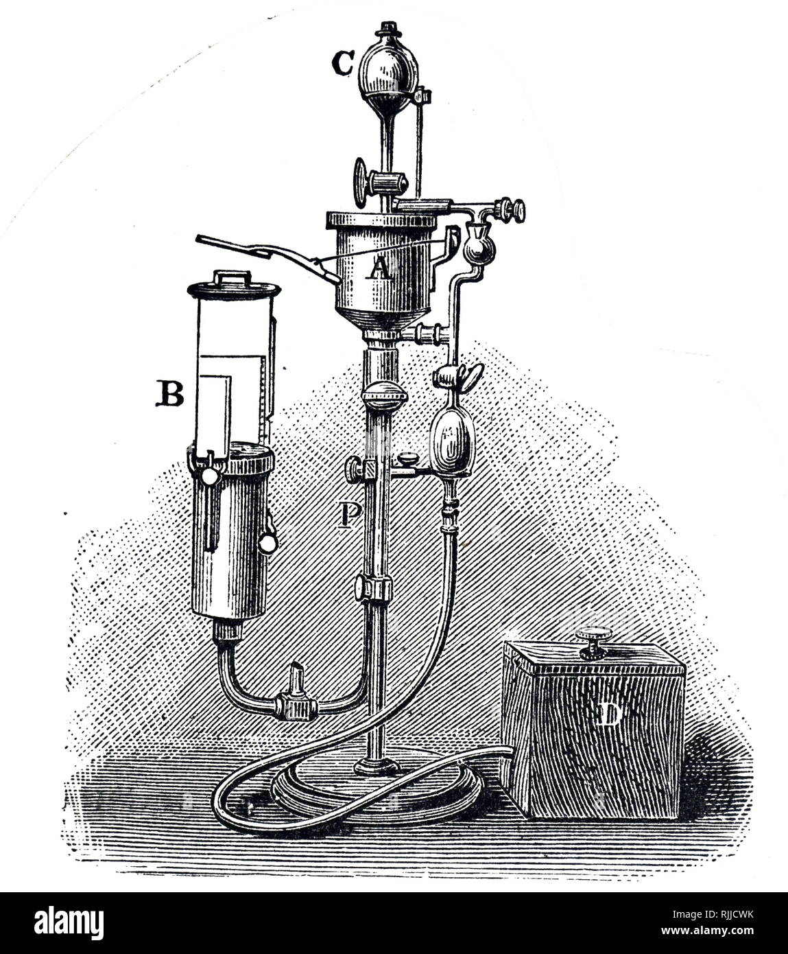 Eine Gravur, William Harcourt's Standard Licht, mit Pentan. Sir William George Granville Venables Vernon Harcourt (1827-1904) ein britischer Jurist, Journalist und liberaler Staatsmann. Vom 19. Jahrhundert Stockfoto