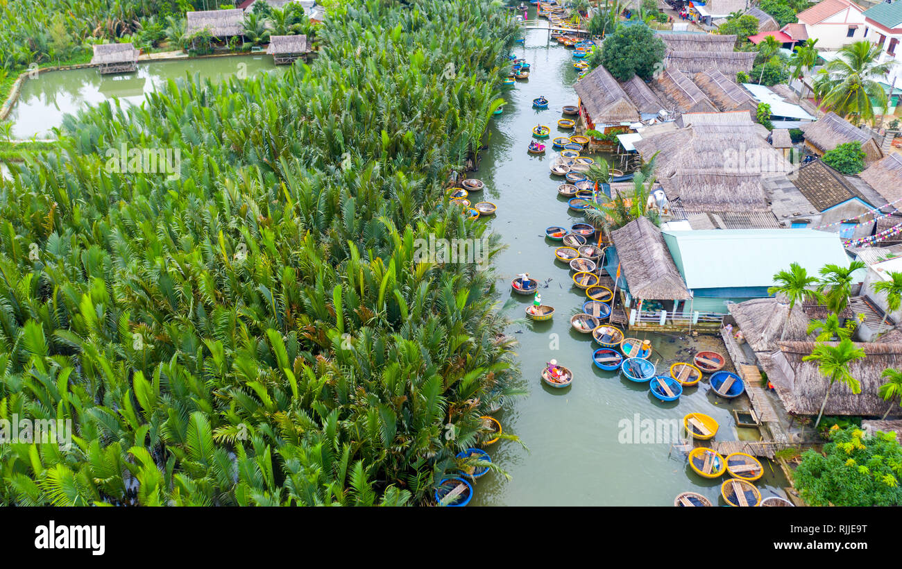 Warenkorb Boot oder Coracle tour, Hoi An, Vietnam Stockfoto