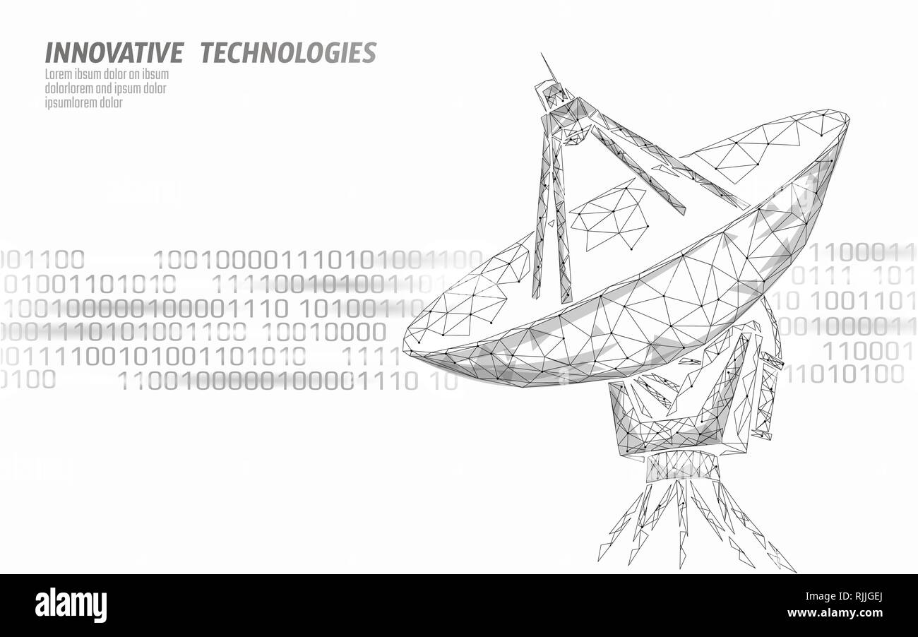 Internet Security Antivirus System. Low Poly polygonalen Radar persönliche Daten Sicherheit. Hacker Attack Detection Vektor illutration Stock Vektor