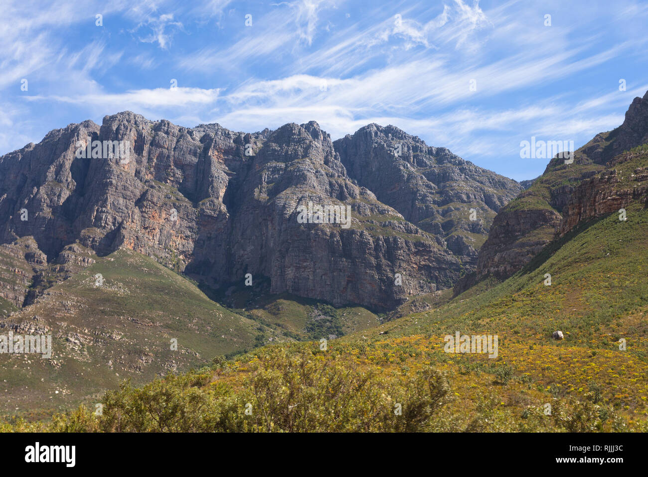 Berge in der Provinz Western Cape Südafrika, zwischen Paarl und Worcester, die Du Toitskloof Berge bilden Teil des Cape Falten Riemen Stockfoto