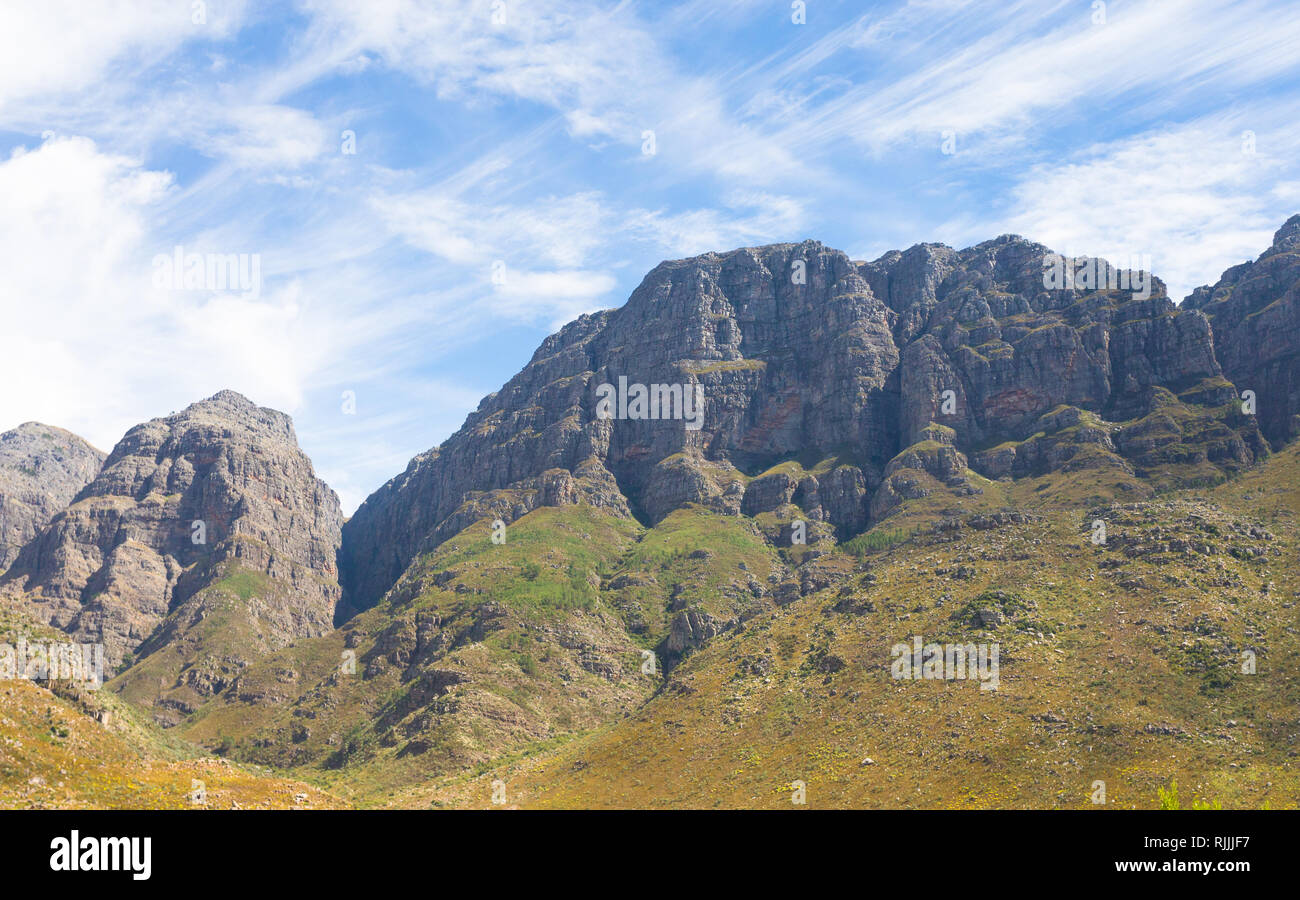 Berge in der Provinz Western Cape in Südafrika, zwischen Paarl und Worcester, Du Toitskloof Berge sind Teil des Cape Falten Riemen Stockfoto