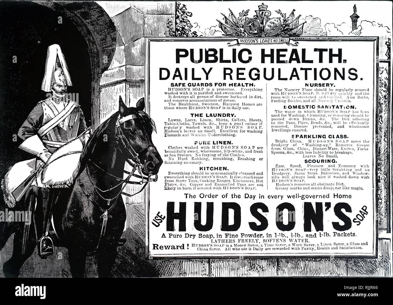 Eine Anzeige für Hudson's Seife. Vom 19. Jahrhundert Stockfoto