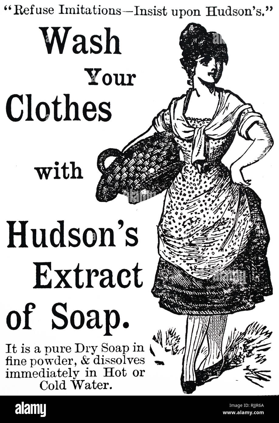 Eine Anzeige für Hudson's Seife. Vom 19. Jahrhundert Stockfoto