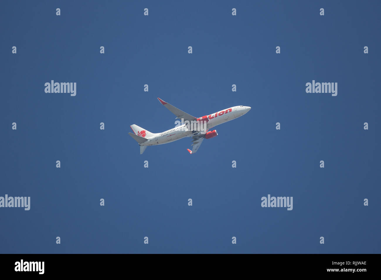 Chiangmai, Thailand - 4. Februar 2019: HS-LUK Boeing 737-800 der Thai Lion Air Airline. Von Chiangmai Flughafen in Bangkok. Stockfoto