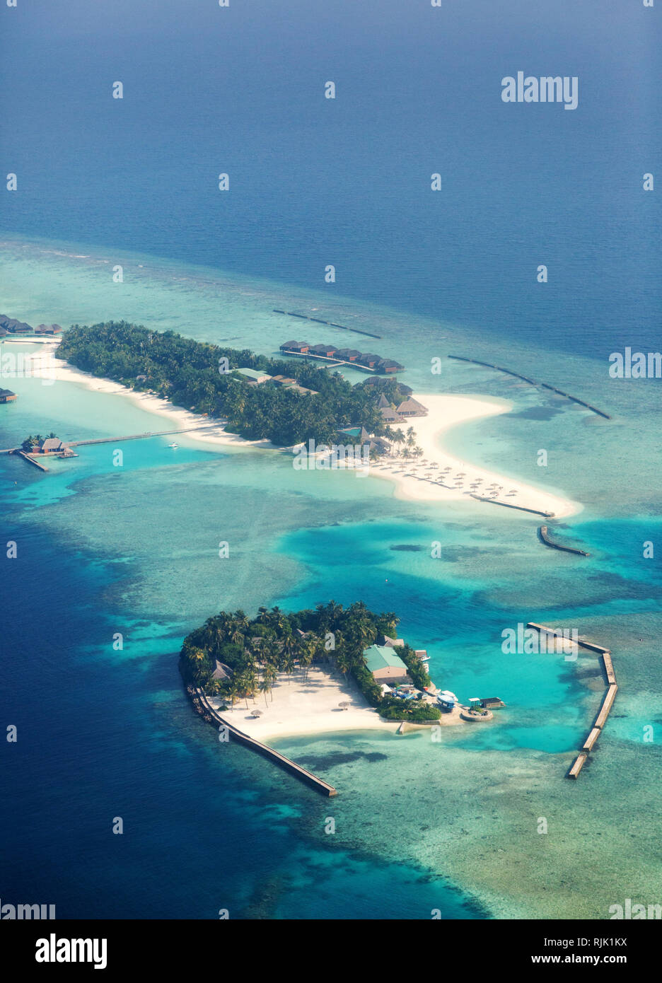 Malediven Antenne - eine Luftaufnahme der Malediven Inseln, Malediven, Asien Stockfoto