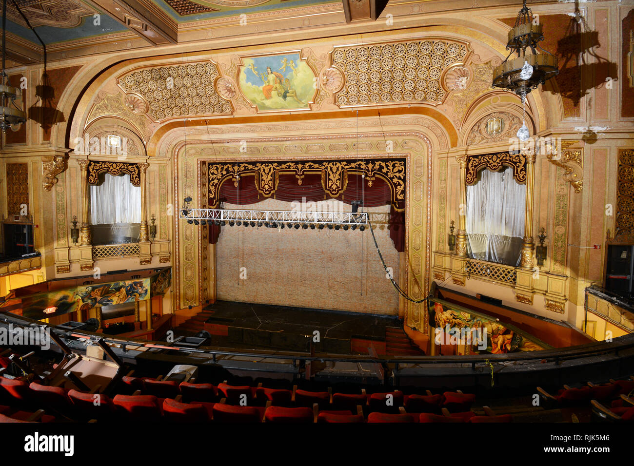 Balkon und Leinwand im Paramount Theater Stockfoto