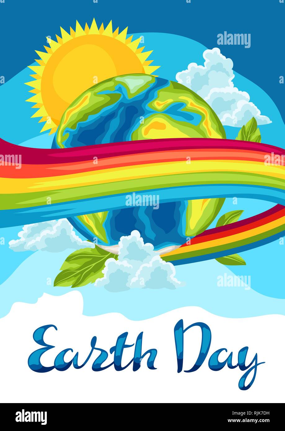 Happy Earth Day Karte. Stock Vektor