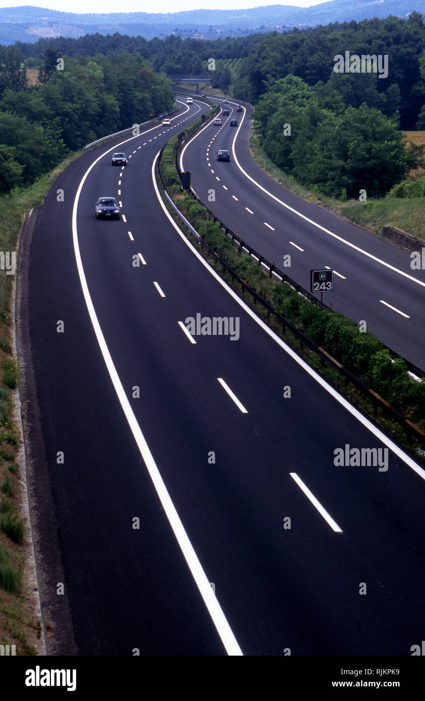 Autobahn in Frankreich Stockfoto