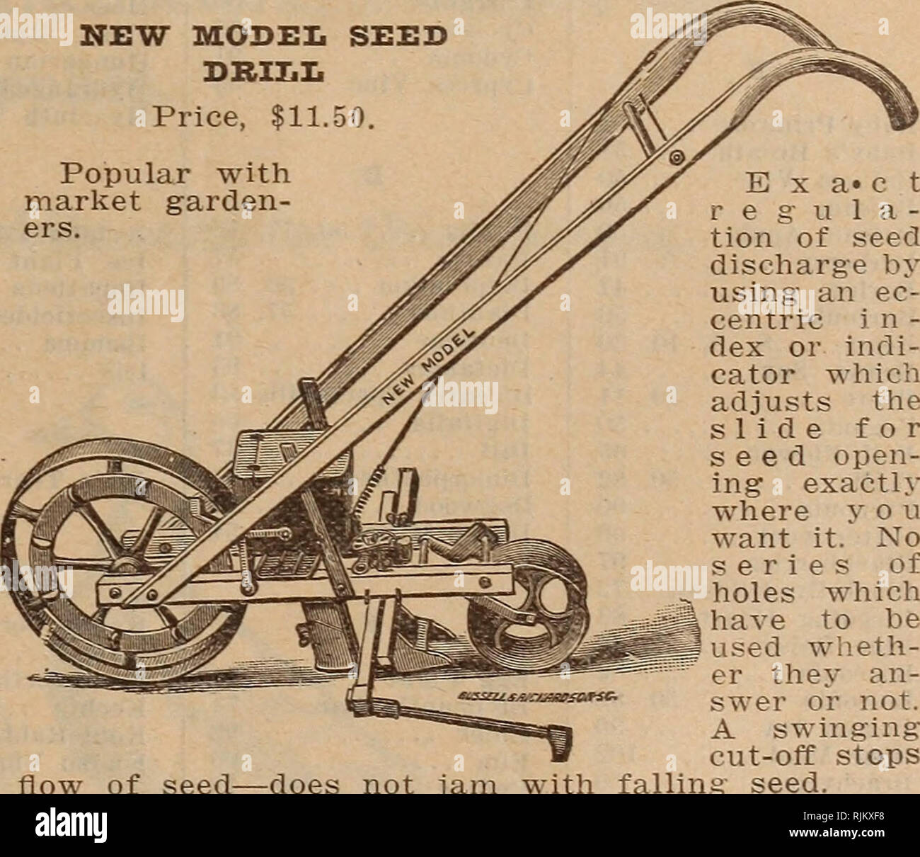 . Barnard's Samen, Blumenzwiebeln, Stauden 1919. Samen Samen Kataloge Kataloge; Gemüse; Blumen Samen Samen Kataloge Kataloge; Obst; Baumschulen (Gartenbau) Kataloge. Nr. 8 Planeten JR. Pferd HOE UND KULTIVATOR Preis mit Stahlrad, $ 20,00. Nr. 10. Die großen Planeten JR. Kombination FARM UND GARTEN PFERD HOE, Multi-kulti-VATOR, FURCHENZIEHER UND FLOW Preis, $ 14.50. PLANET JR. 12-Zahn Eggen, Grubber, und PULVERISIERER ist von unschätzbarem Wert, Erdbeer- und Lkw-Patches und den Garten. Seine 12 Meißelform Zähne und Pulverisierer den Boden verlassen in gutem Zustand. Preis, $ 20,00. Neues Modell DRILLMASCHINE Preis, Stockfoto