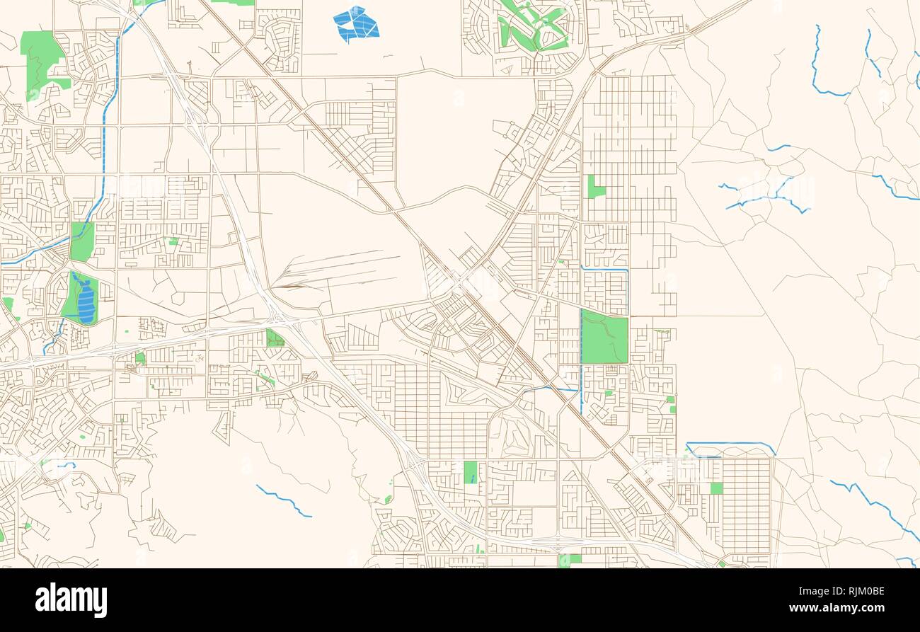 Henderson Nevada druckbare Karte Auszug. Dieser Vektor Stadtplan der Innenstadt von Henderson ist für Infografik und drucken Projekte. Stock Vektor