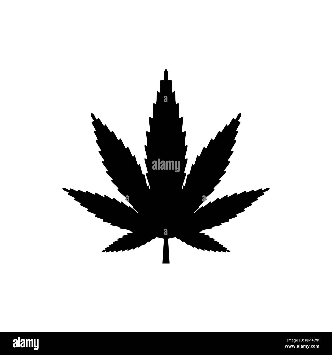 Cannabis, Marihuana Blatt Symbol. Vector Illustration, flache Bauform. Stock Vektor