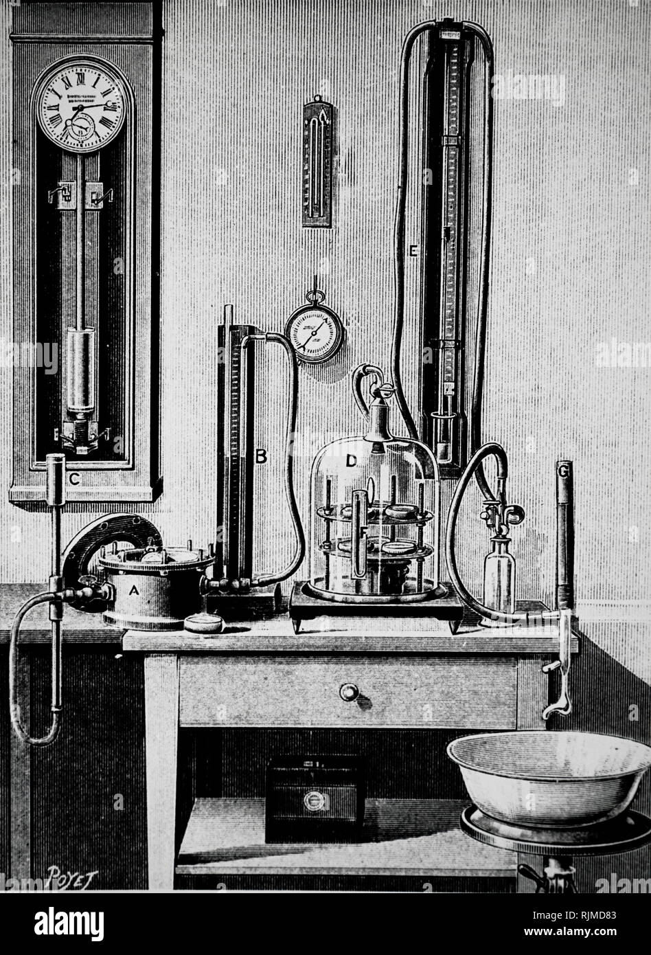 Abbildung: Untersuchung der unter sich ändernden atmosphärischen Druck: 1904 Stockfoto