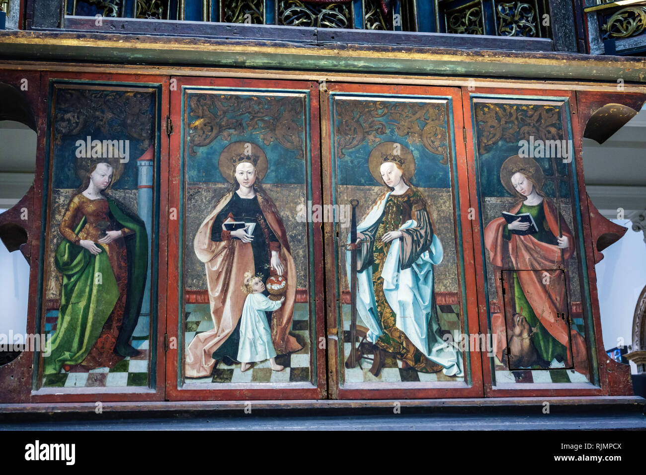 Vereinigtes Königreich Großbritannien England London Knightsbridge Victoria and & AlbertMuseum V&A V & A Innen christliche religiöse Malerei Habe Stockfoto