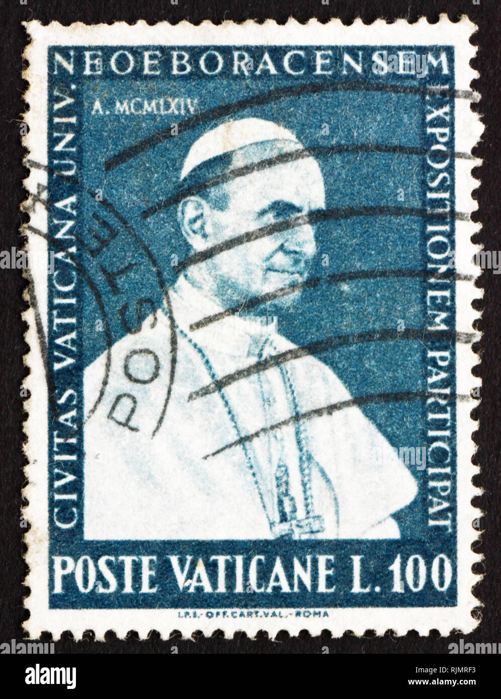 Vatikan - ca. 1964: ein Stempel im Vatikan drucken zeigt Papst Paul VI., ca. 1964 Stockfoto