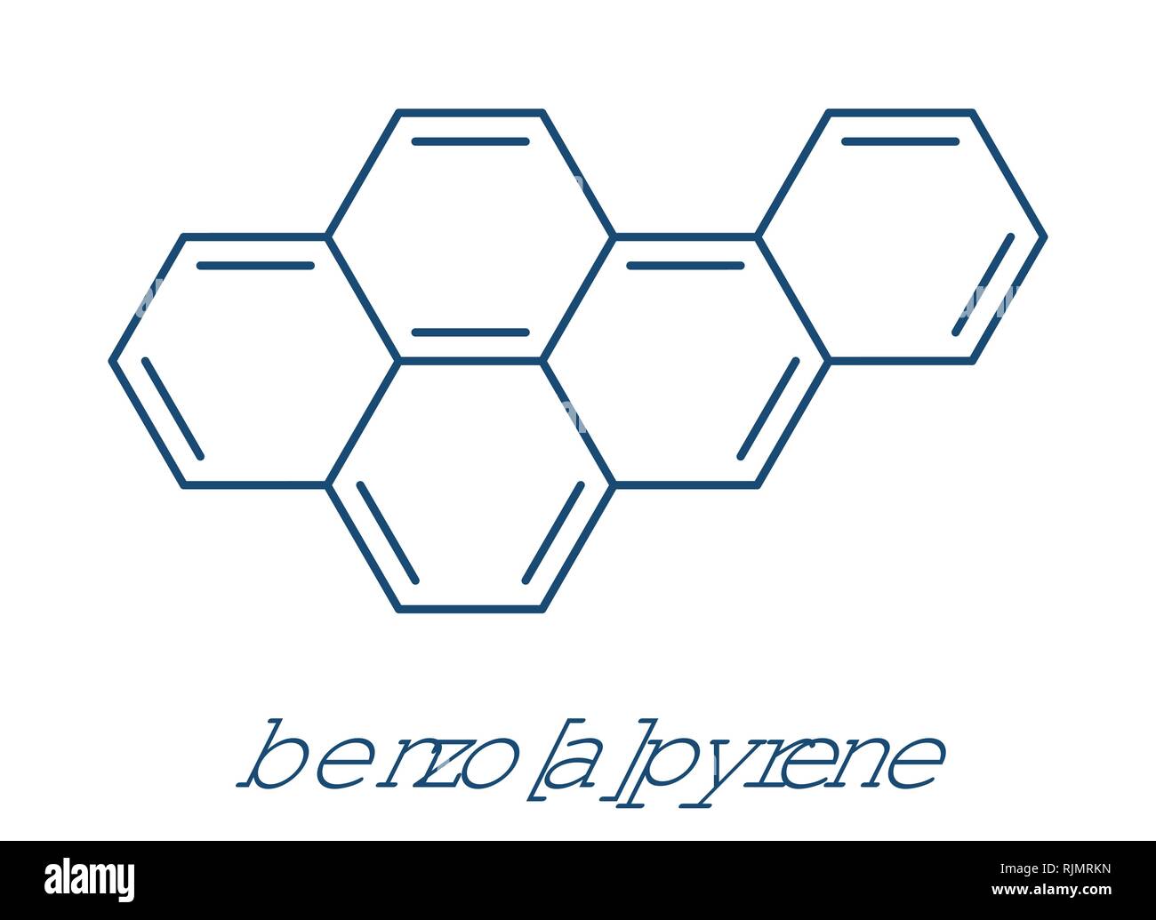 Benzo[a]pyren (BaP) Polyzyklische aromatische Kohlenwasserstoffe Molekül. Skelettmuskulatur Formel. Stock Vektor