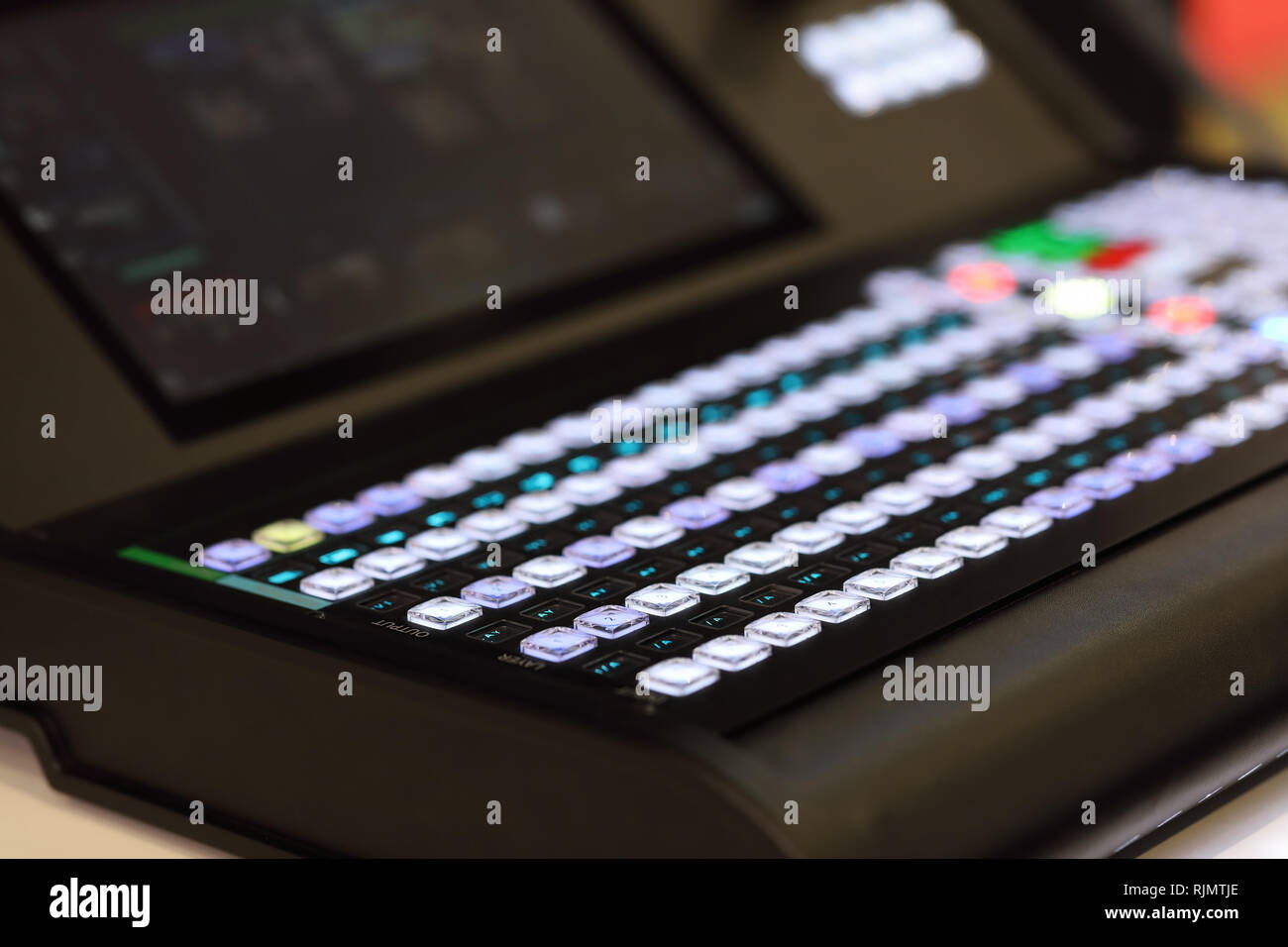 Portable Video Switcher für Live-events und mobilen TV-Studios entwickelt. Selektive konzentrieren. Stockfoto