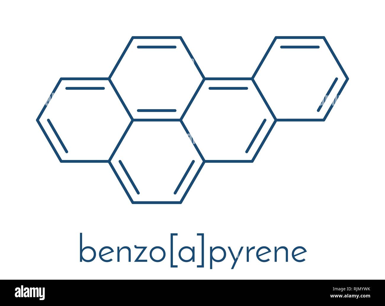 Benzo[a]pyren (BaP) Polyzyklische aromatische Kohlenwasserstoffe Molekül. Skelettmuskulatur Formel. Stock Vektor