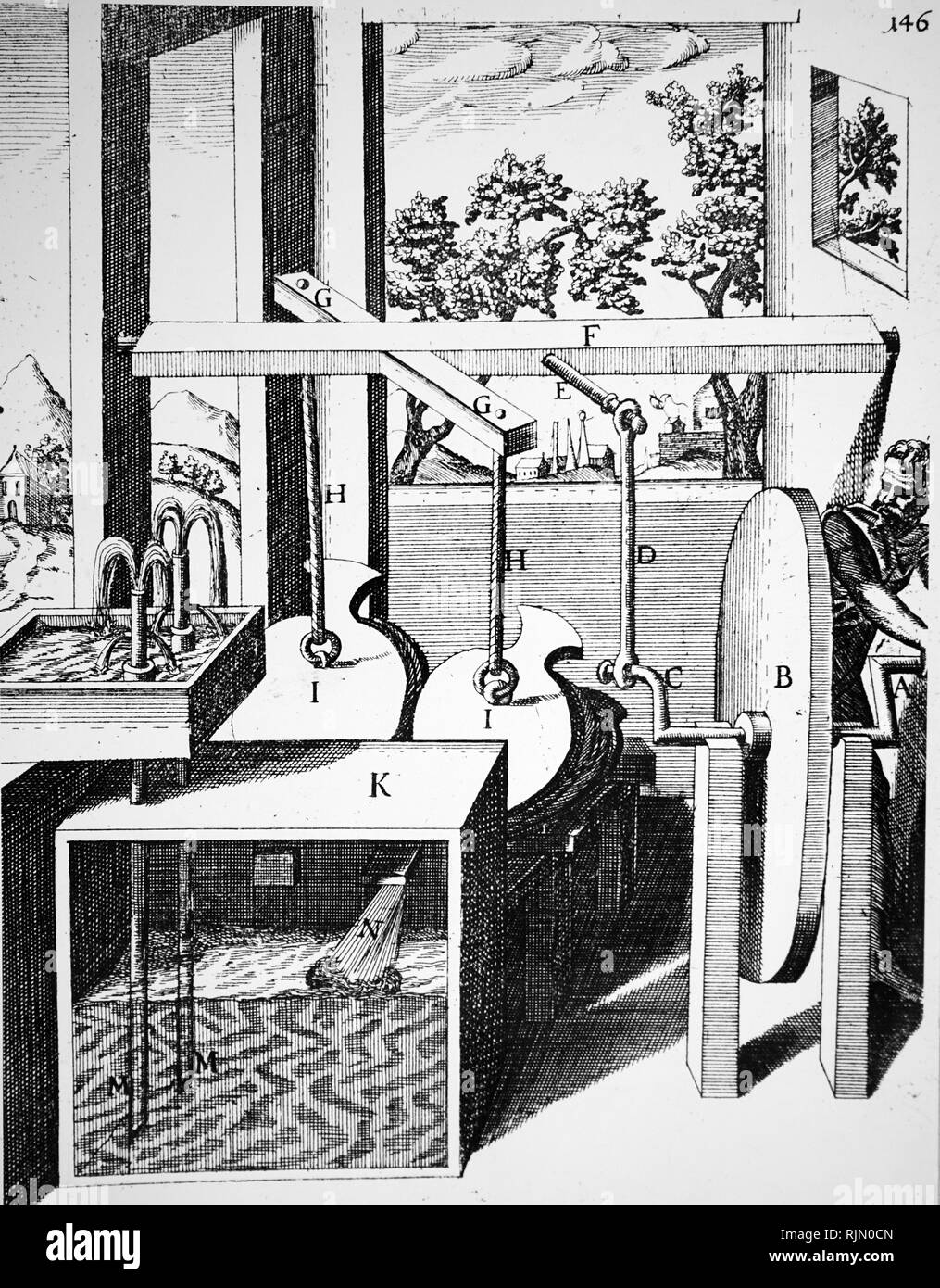 Abbildung: Maschinen von Marc Isambard Brunel forblock schneiden, in Portsmouth Werften verwendet. 1866 Stockfoto