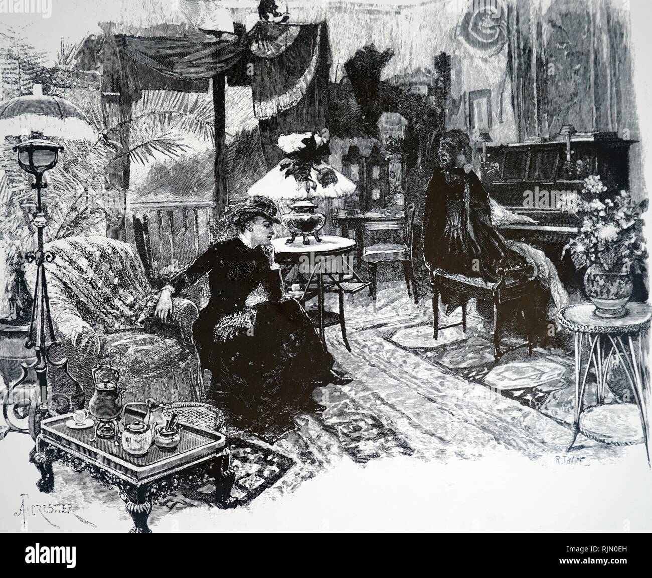 Abbildung: Ein 'künstlerischen Interieur', Weihnachten 1890. Stockfoto