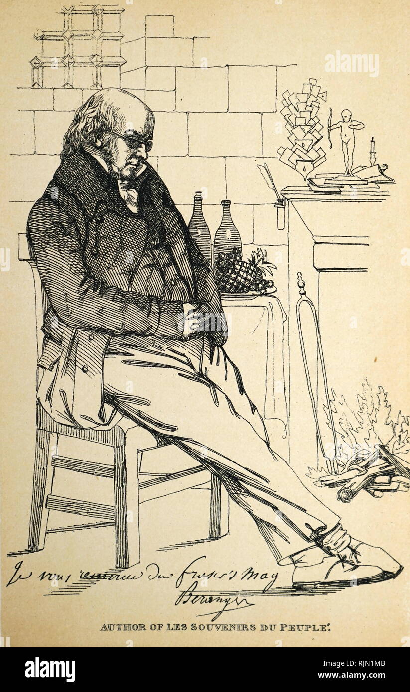 Abbildung: Pierre Jean de BÉRANGER (1780-1857). Französische Dichter. 1835 Stockfoto