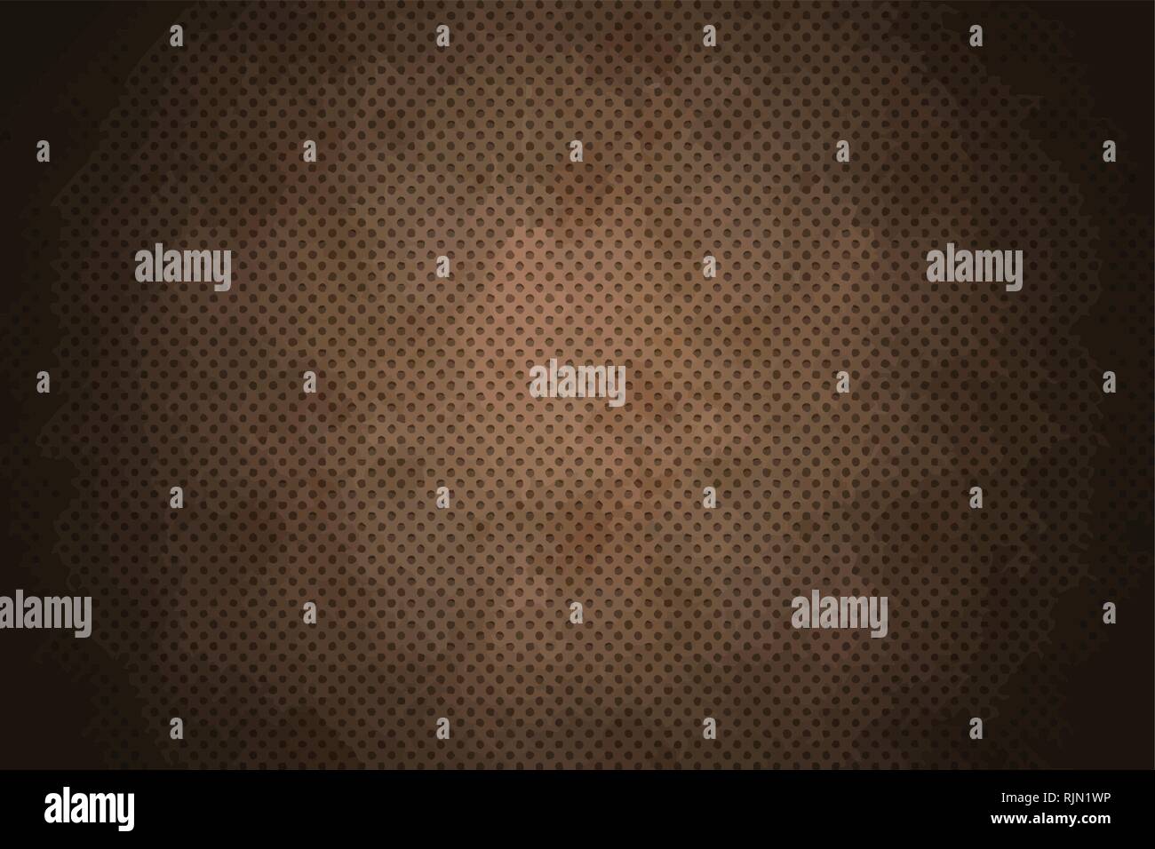 Abstrakte braunen Hintergrund mit metallischen Oberfläche und Löcher. Vektor ursprüngliche Vorlage für Ihr Design. Stock Vektor