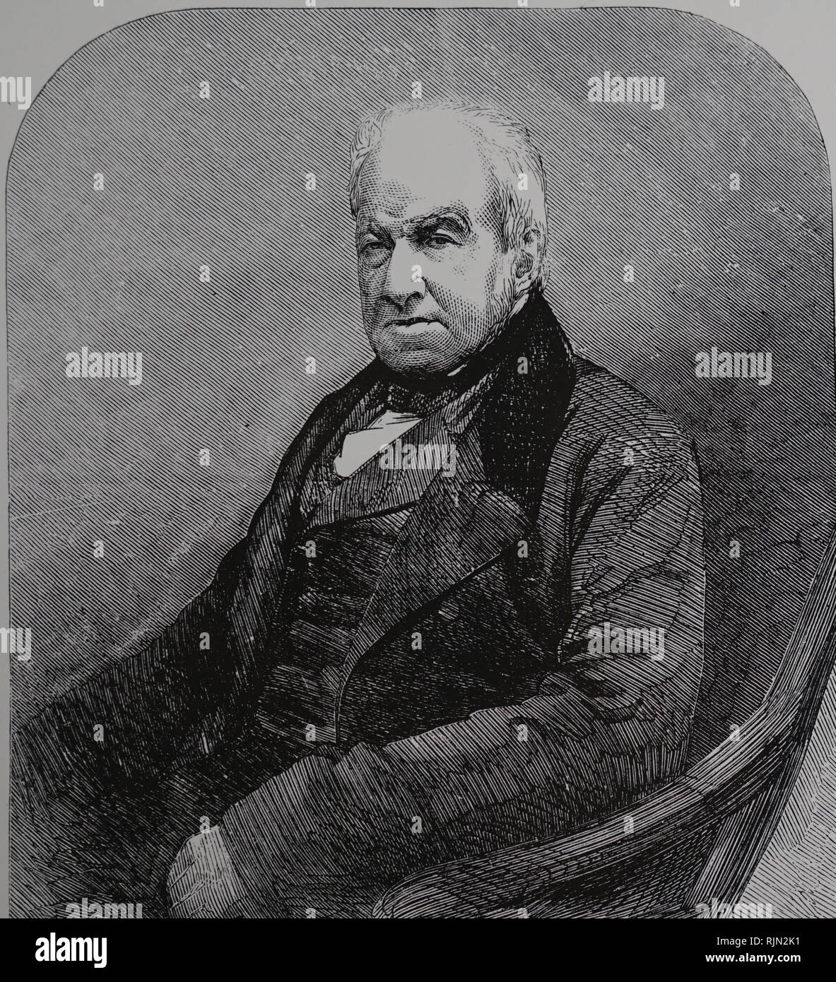 Abbildung: Robert Brown (1773-1858), schottischer Botaniker und paleobotanist; wer wichtige Beiträge zur Botanik, vor allem durch seine bahnbrechenden Einsatz des Mikroskops. 1858 Stockfoto