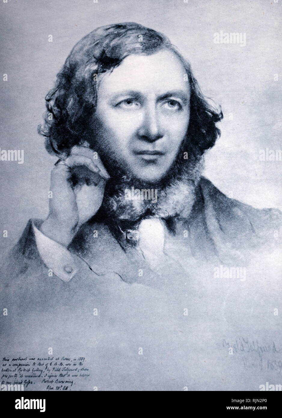 Abbildung: Robert Browning (1812 - 1889); englischer Dichter und Dramatiker, deren Beherrschung der dramatische Monolog machte ihn zu einem der führenden Viktorianischen Dichter Stockfoto
