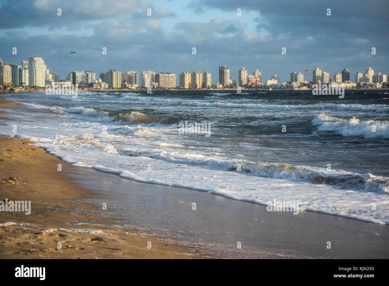 Strand Punta del Este in Uruguay, Atlantikküste Stockfoto